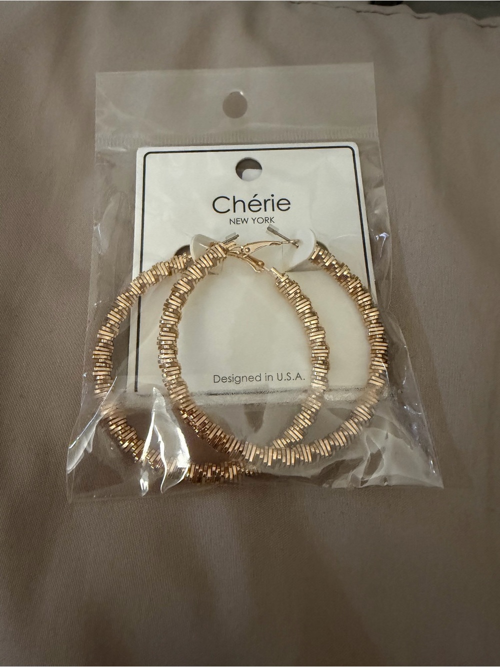 Gold Textured Hoop Earrings
